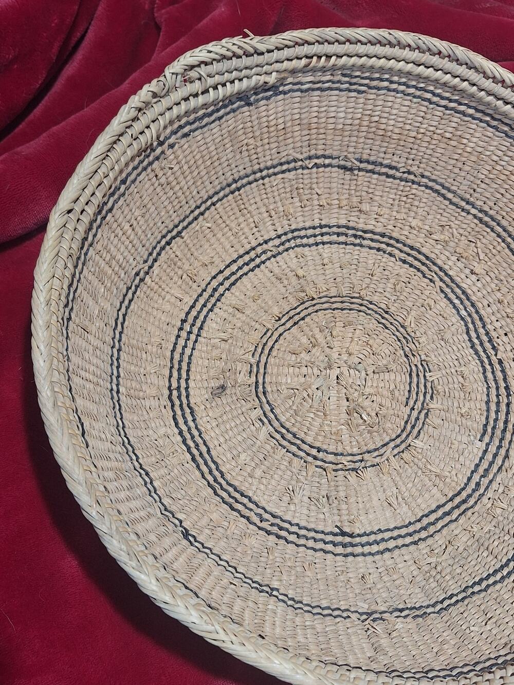 Vintage Indigenous Yanomami Amazonian Palm Fiber Basket Tray Brazil Handwoven 13